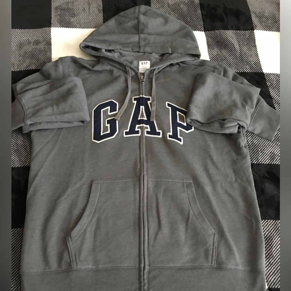 Dark Grey Gap Arch Logo Zip Up.